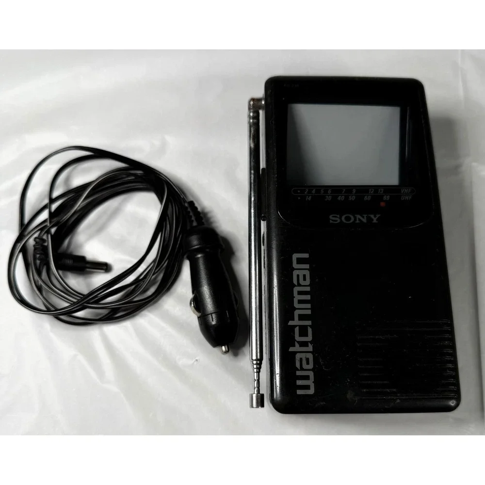 Sony Watchman FD-230 Portable B&W‎ TV Handheld Television 1990 Vintage Black